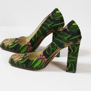 PRADA Green Print High Heels Shoes